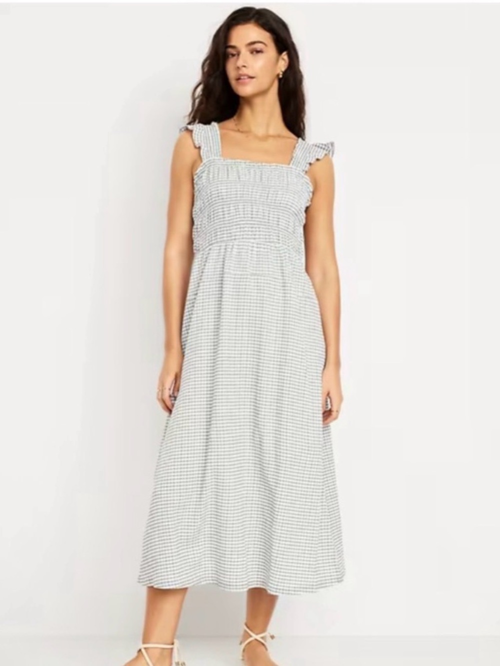 NWT Old Navy Smocked Gingham Midi Dress